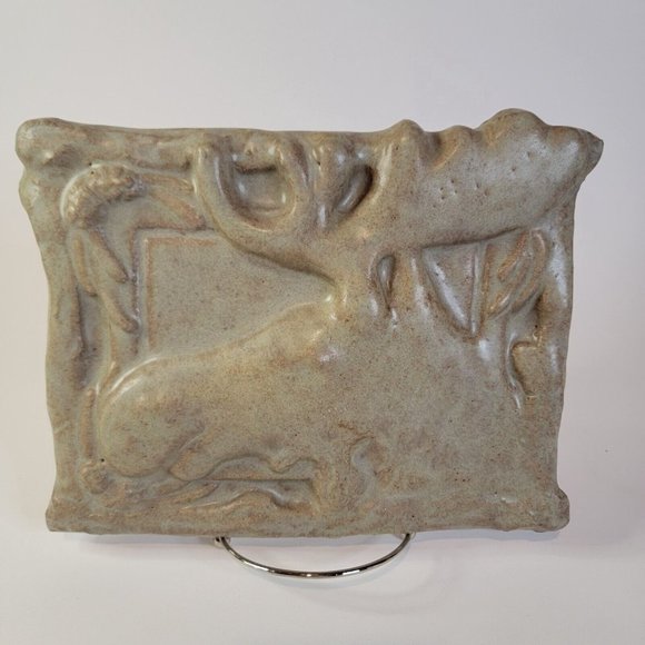 Ontko Accents Ontko Moose Rustic Cabin Hanging Wall Tile